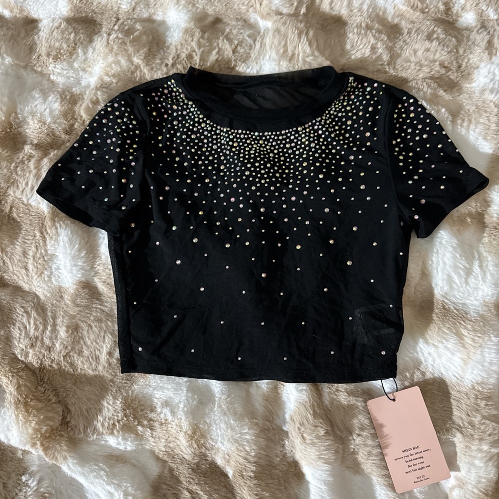 Black Embellished Women's Top